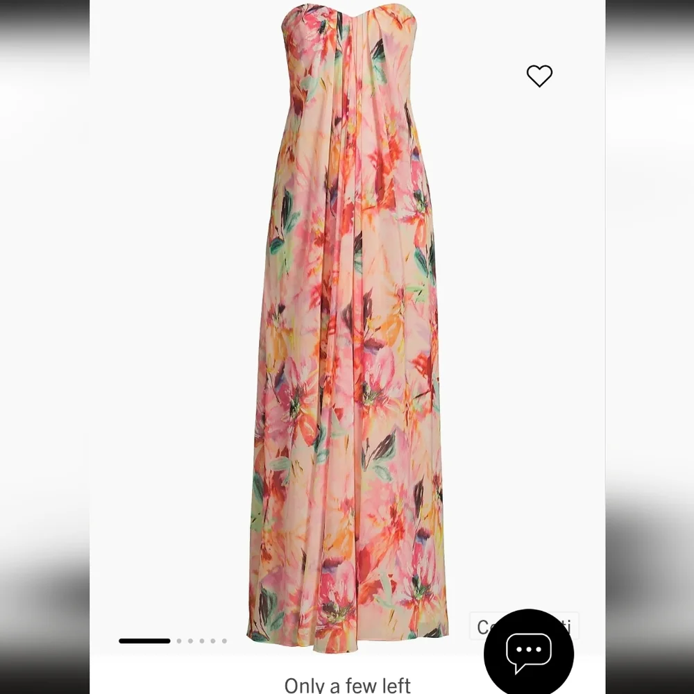 Liv Foster "BROOKE" Dress, Size 8, Strapless, Coral Multi, Chiffon, Lined, NEW! - Picture 8 of 15